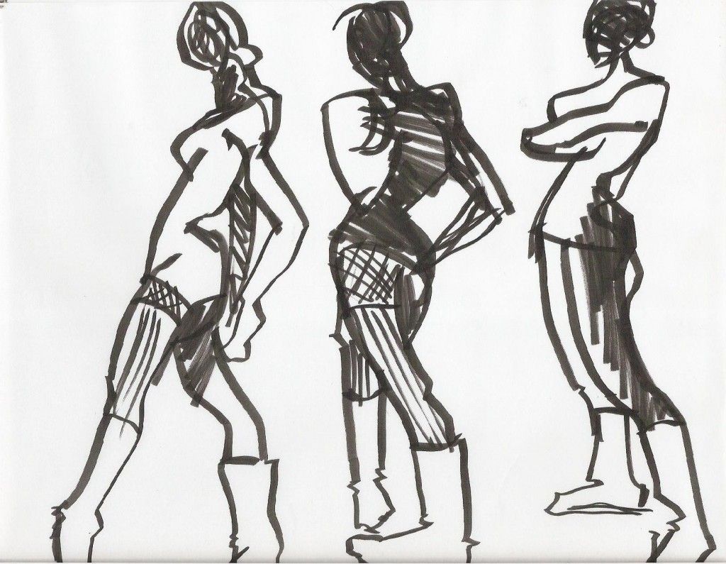 1024x795 Laura Volpintesta, Fashion Illustration Tribe, Live Model Sketches