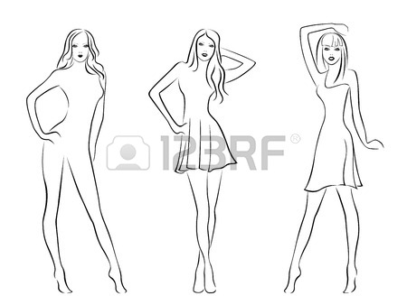 450x338 Three Elegant Fashion Models Isolated On White Background, Hand