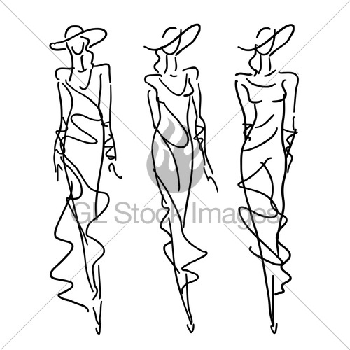 500x500 Sketch Fashion Poses Gl Stock Images