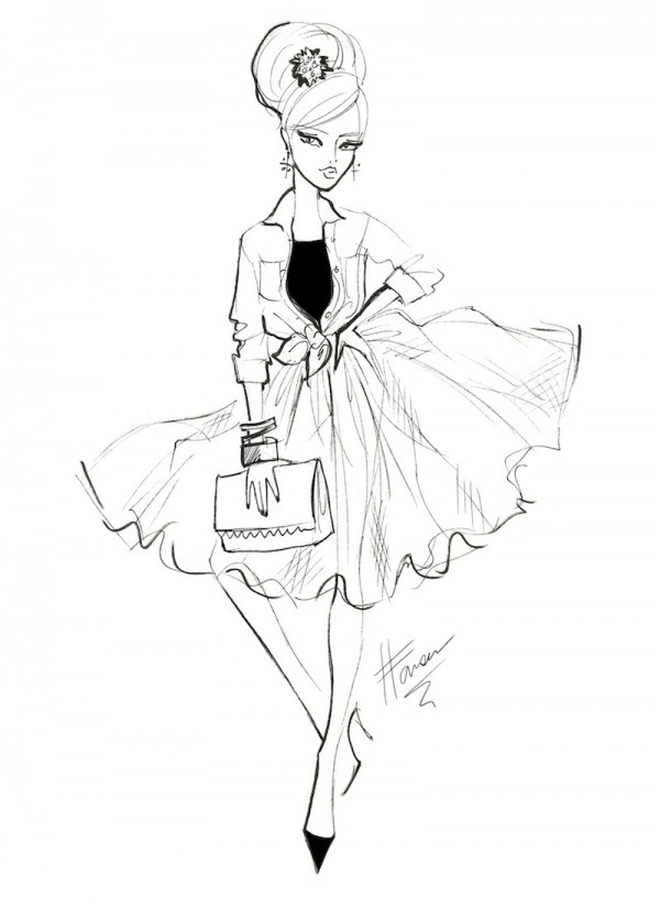 600x825 Fashion Sketch Of A Tulle Skirt Illustrations By Heather Fonseca