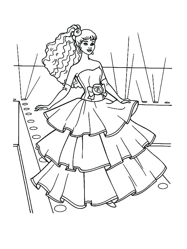 600x800 Barbie Doll Coloring Pages Fashion Show Barbie Doll Coloring Page