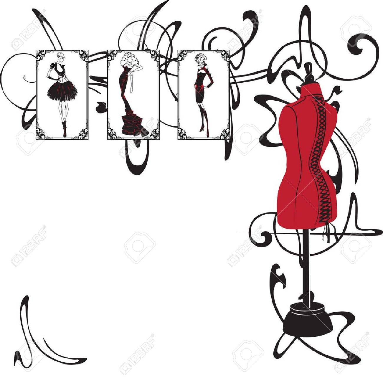 1300x1300 Frame With Elements Of The Fashion Industry Royalty Free Cliparts