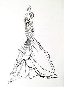 222x300 Artist Original Fashion Illustration Sketch Pencil Drawing Wedding