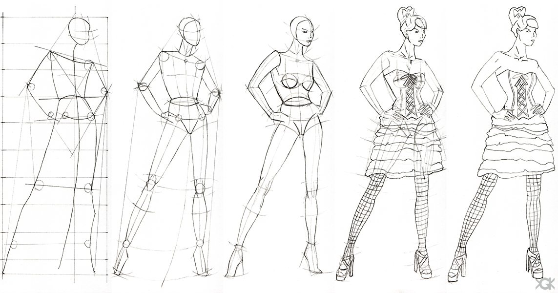 1143x600 Step By Step Fashion Sketches