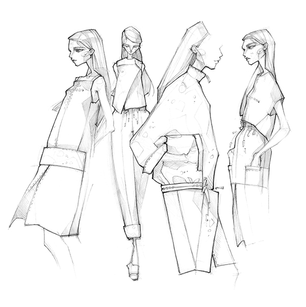 600x601 Spring 2015, Sketches On Behance Fashion Drawing