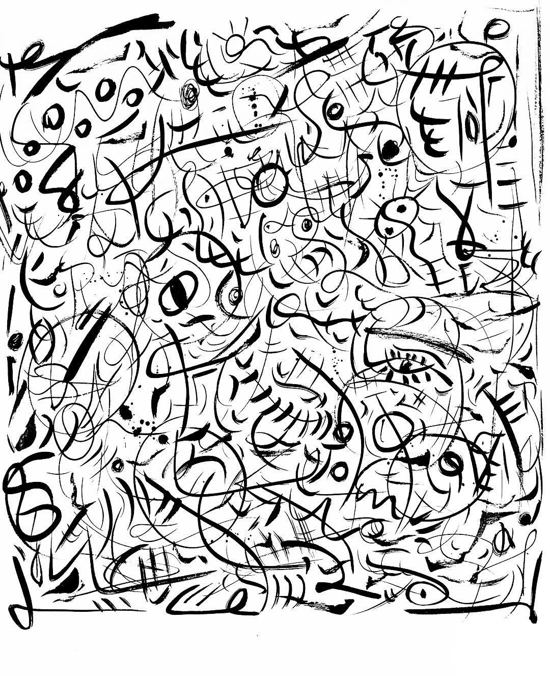 1080x1327 Fast Drawing. Ink On Paper. 90x90 Cm. 36x36 In.