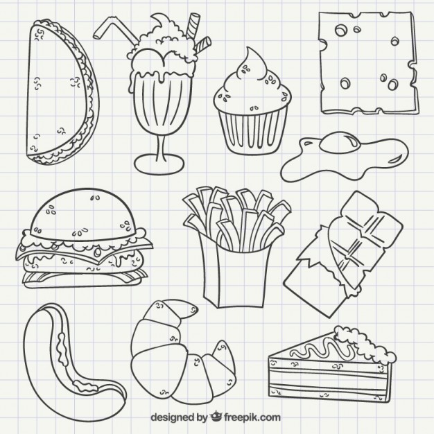 626x626 Hand Drawn Fast Food Vector Free Download