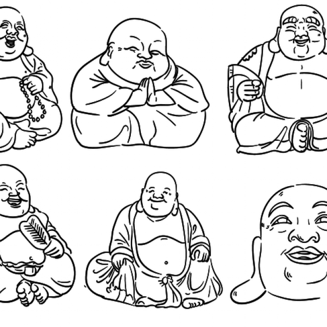 650x650 Free Vector Fat Buddha Outlines