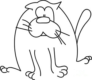 300x260 Fat Cat Drawings Fine Art America