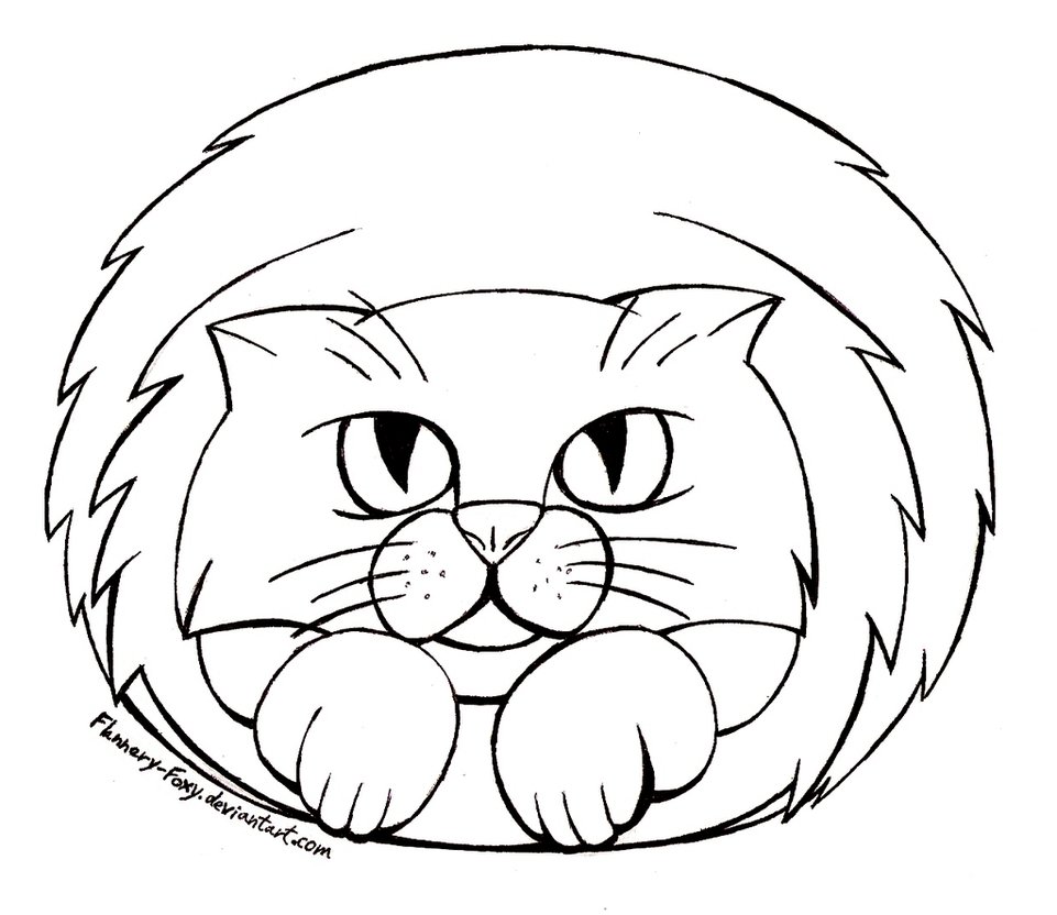 961x832 Free Jumping Fat Cat Lineart By Shikumeka