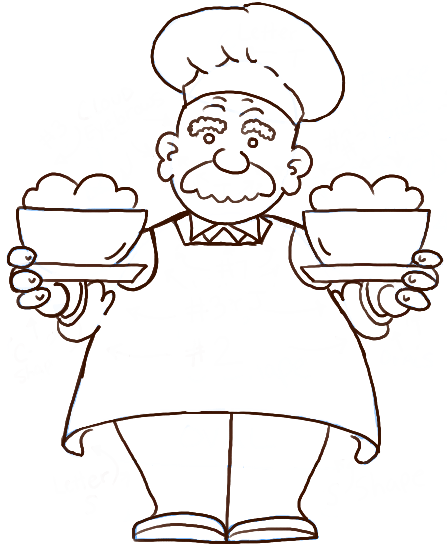 447x547 Chef Line Drawings