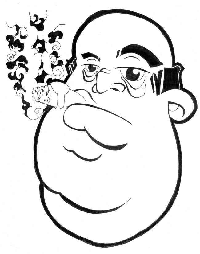 650x824 A Fat Guy Smoking Cigar By Peh