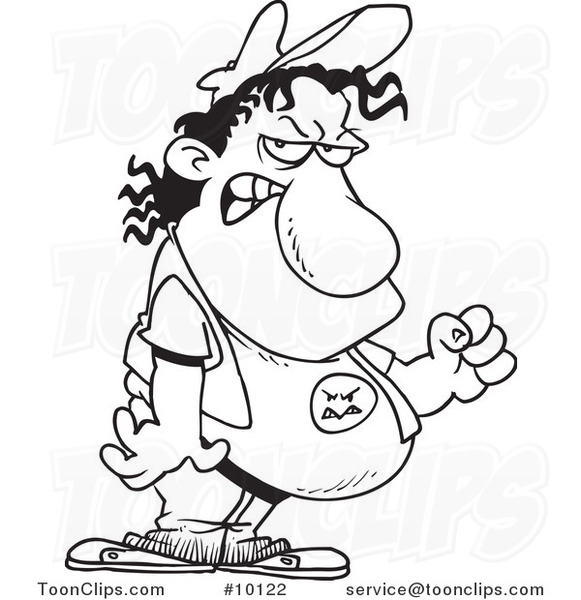 581x600 Cartoon Black And White Line Drawing Of A Fat Guy With A Problem