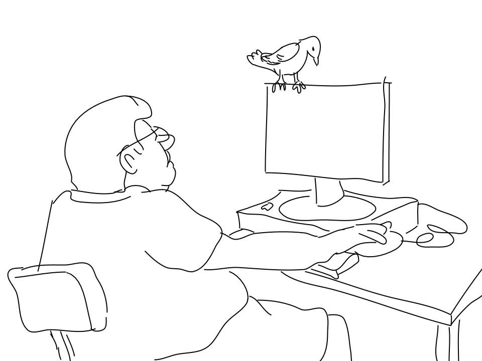 960x720 Fat Man On Computer (1) Robin Hutton