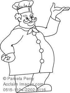 226x300 Art Image Of A Fat Chef Coloring Page