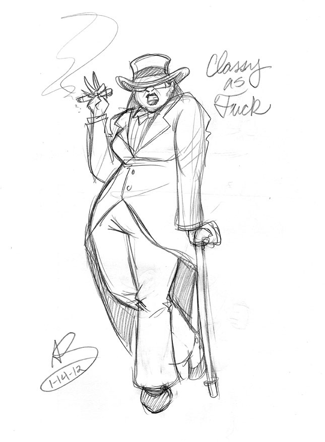 645x877 Alexheberling [Image Description A Sketch Of Alex, A Fat Woman