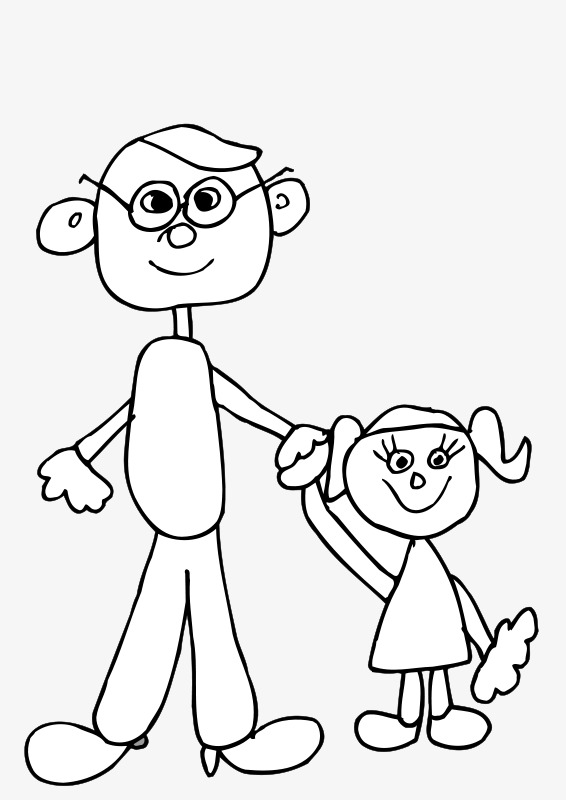 566x800 Stick Figure Father And Daughter, Jane Pen, Father, Daughter Png