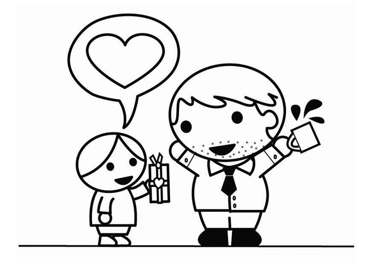 750x531 Coloring Page Father's Day Son