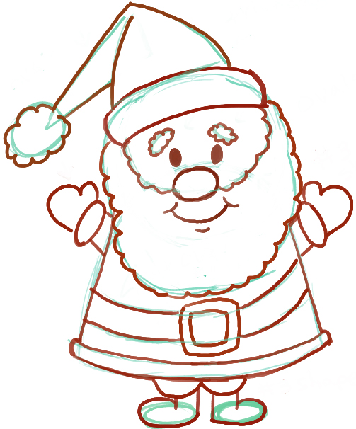 503x606 Easy Instructions For How To Draw Santa Clause For Kids