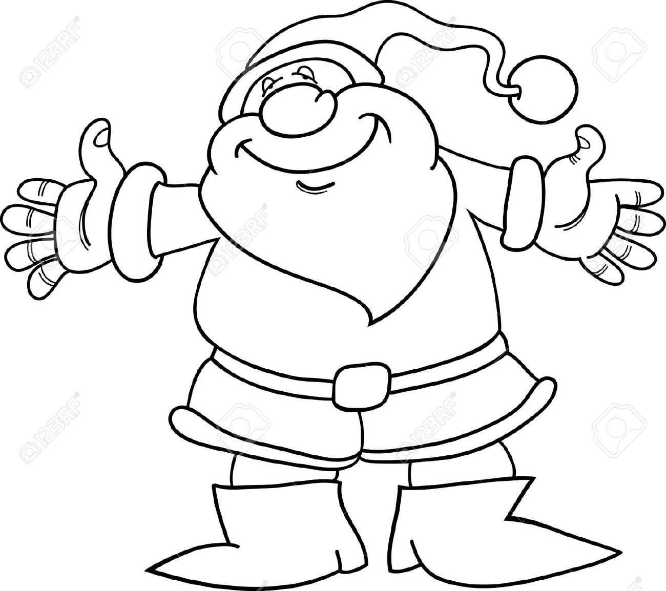 1300x1154 Santa Claus Drawing Black And White