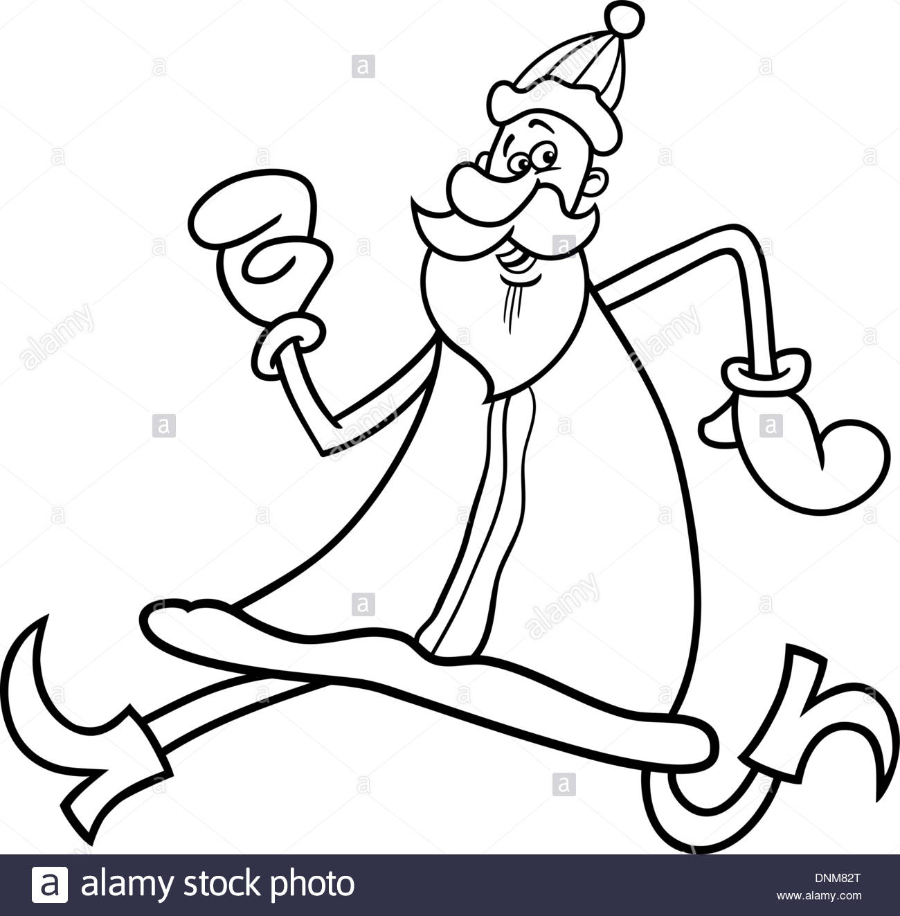 1300x1323 Cartoon Illustration Of Funny Running Santa Claus Papa Noel