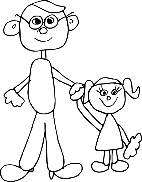 462x595 Father Daughter Holding Hands Drawing