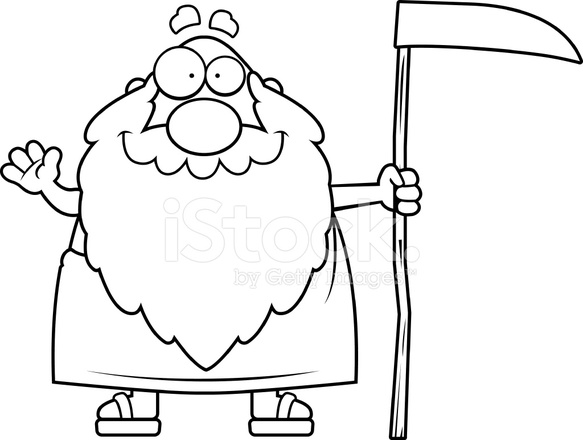 583x440 Cartoon Father Time Waving Stock Vector