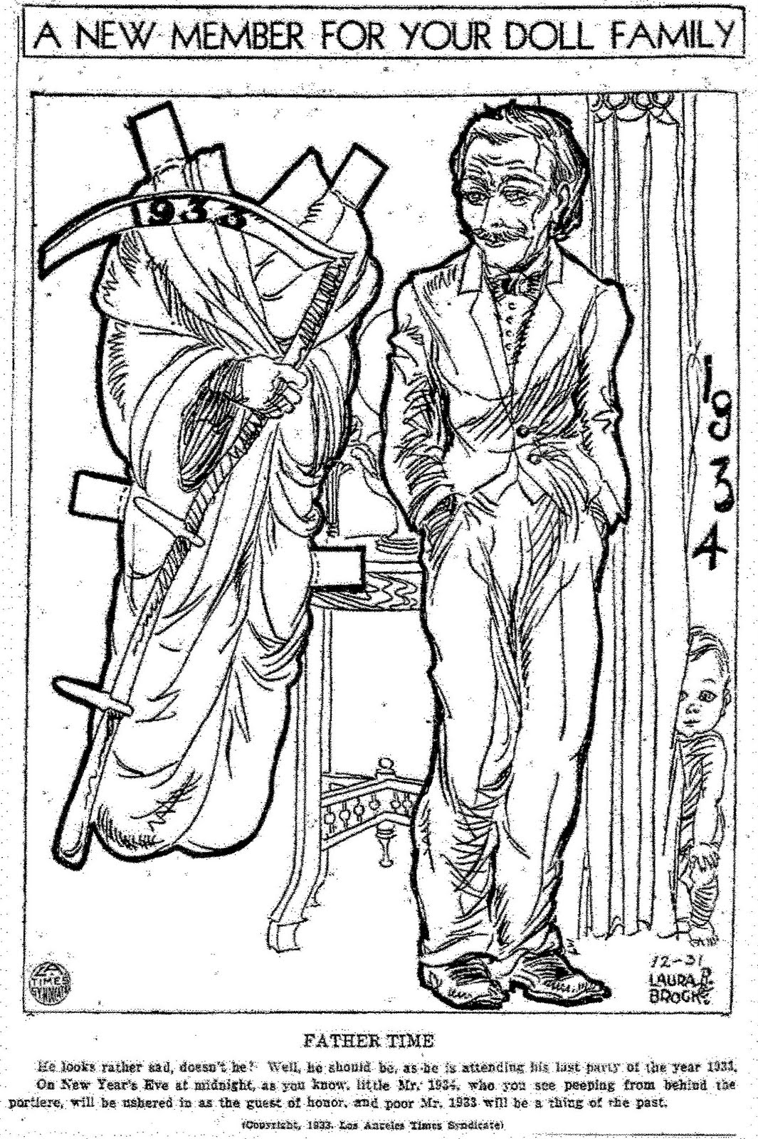 1065x1600 Mostly Paper Dolls Father Time Paper Doll, 1933