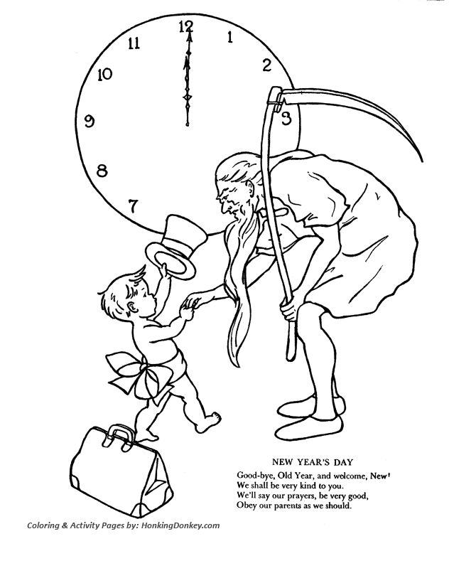 670x820 New Year's Day Coloring Pages