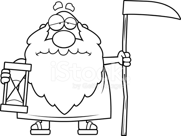 585x439 Sad Cartoon Father Time Stock Vector