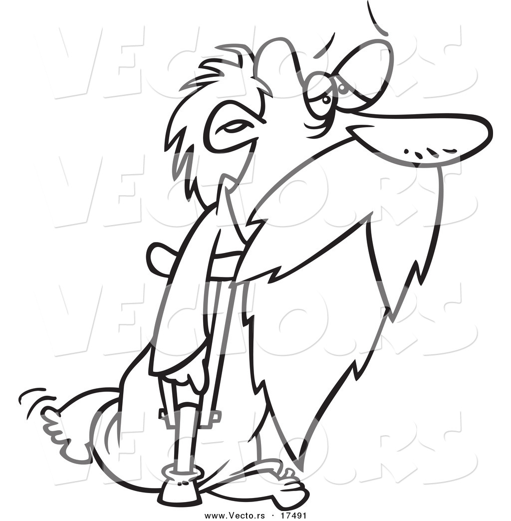 1024x1044 Vector Of A Cartoon Old Father Time Using A Crutch