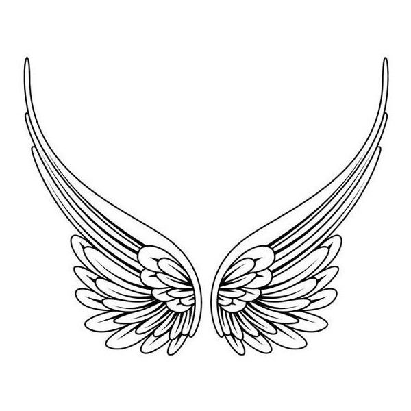 600x600 Simple Angel Wings Tattoo
