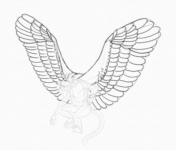 600x510 Fly, My Pretty! How To Draw A Winged Monkey Step By Step