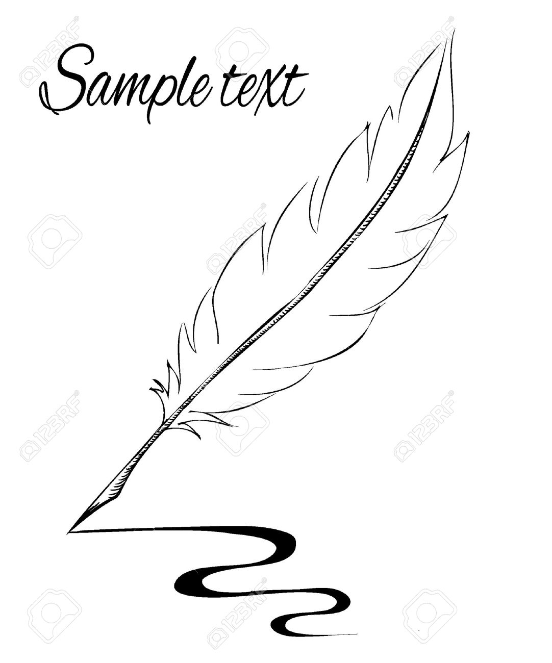 1082x1300 Feather Pen Making Line Sketch Royalty Free Cliparts, Vectors,