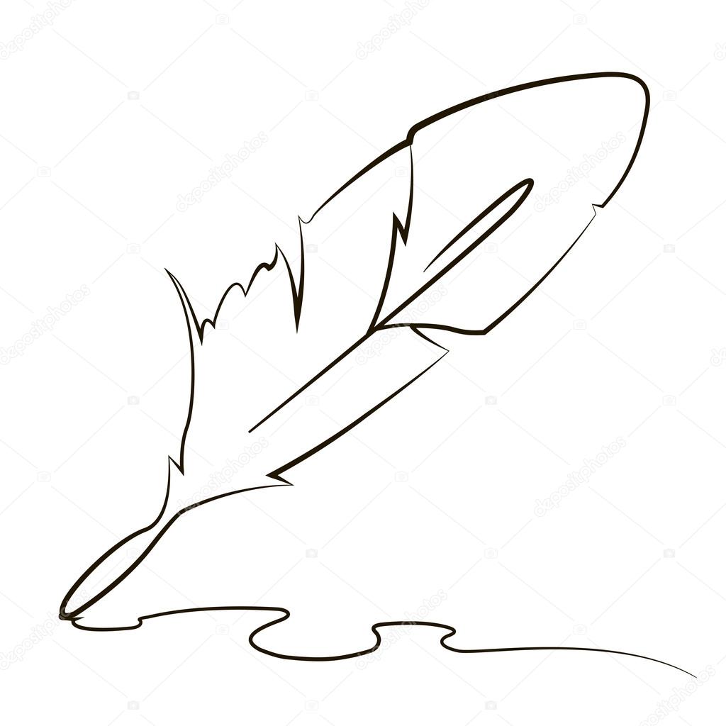 1024x1024 Feather Quill Silhouette Icon