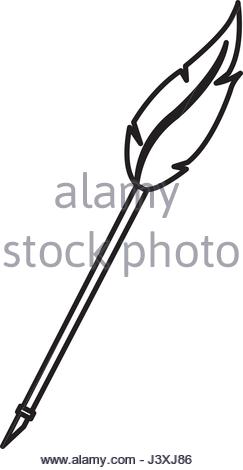 243x470 Feather Pen Silhouette. Pen Icon. Writer Sign Concept Stock Vector