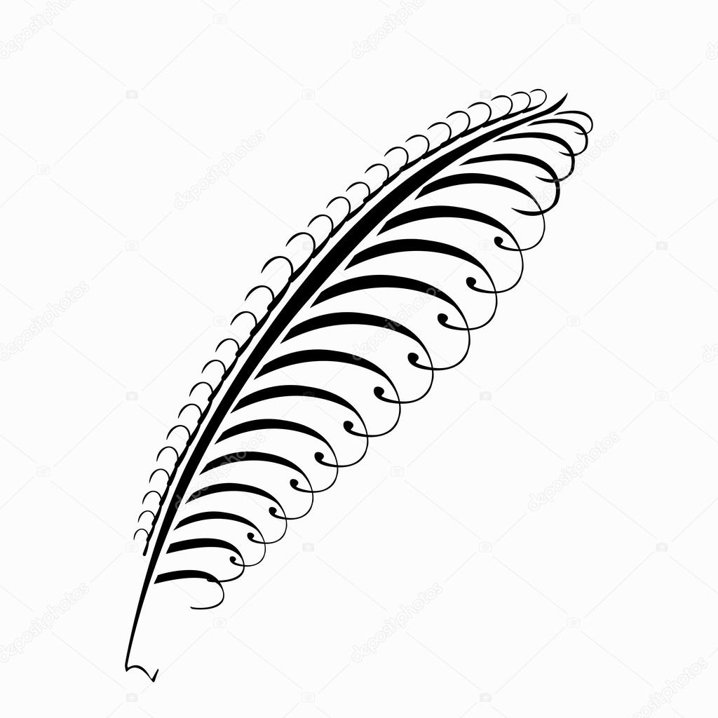 1024x1024 Writing Feather Stock Vector Zelena