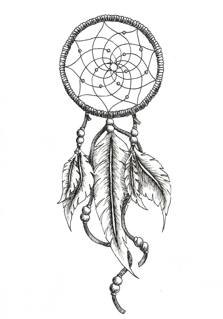 717x1023 Dreamcatcher Tattoos With Birds Drawings