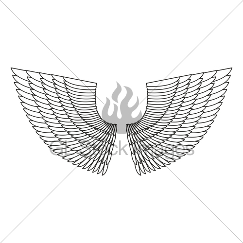 500x500 Angel Wings Isolated. White Feather Wing Of Bird Gl Stock Images