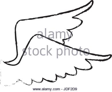 391x320 Drawing Wings Feather Bird Angel Icon Stock Vector Art