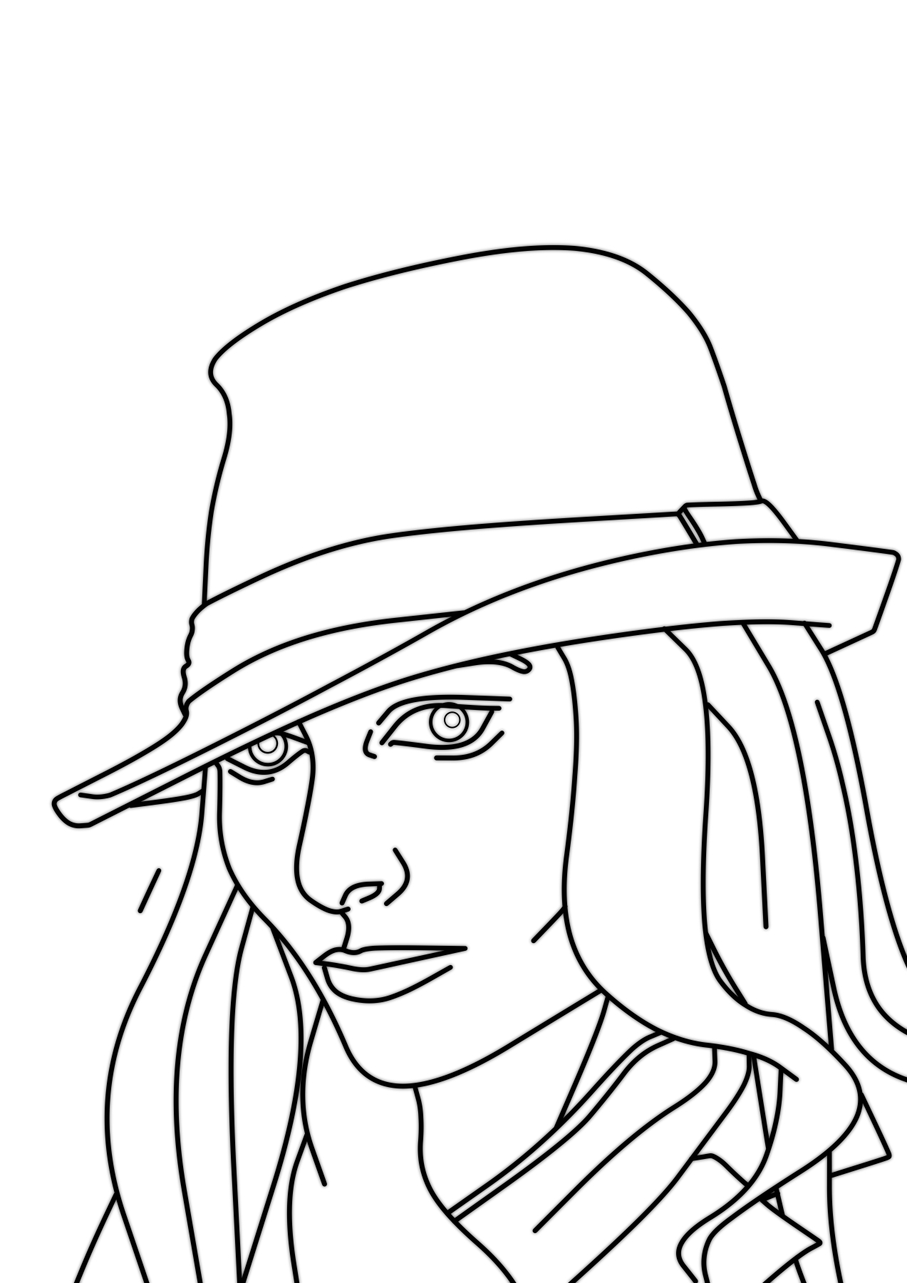 1273x1800 Girl With Fedora 01