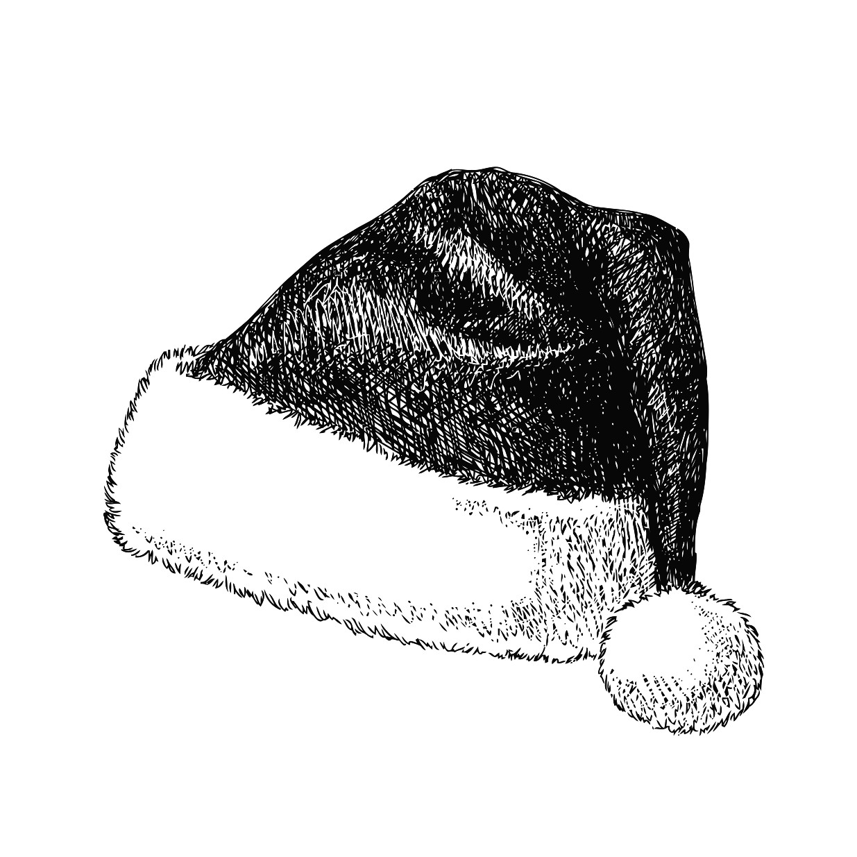 1235x1235 Santa Hat Drawing Printable Image Illustration Sketch For Santa