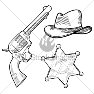 325x325 Fedora Or Cowboy Hat Sketch Gl Stock Images