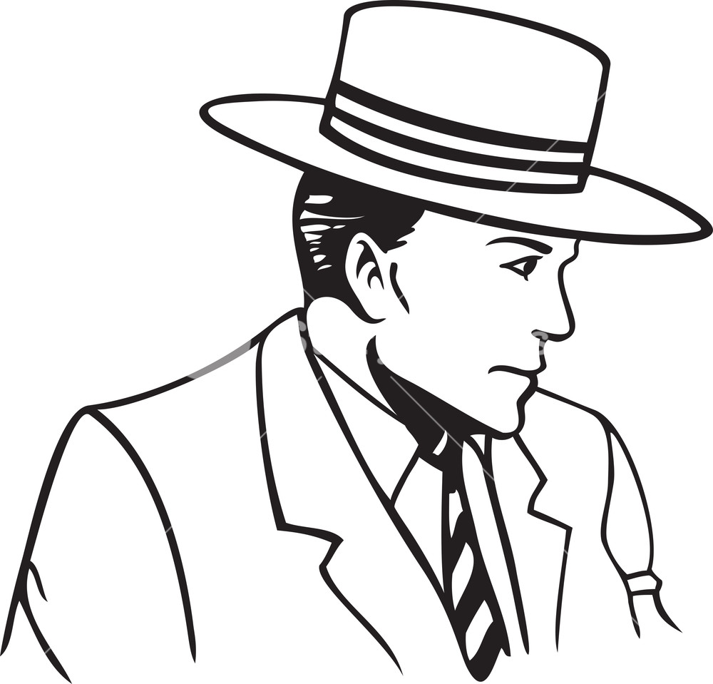 1000x959 Illustration Of A Man With Hat. Royalty Free Stock Image