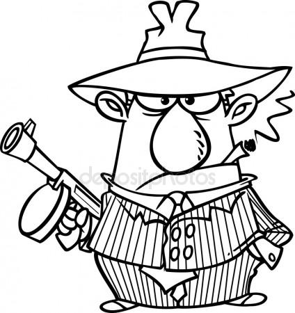 424x450 Bear In Fedora Hat With Cigar Stock Vector Olga.angelloz