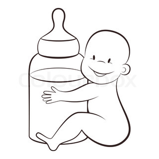 320x320 Pink Bottle Of Milk For The Baby Stock Vector Colourbox