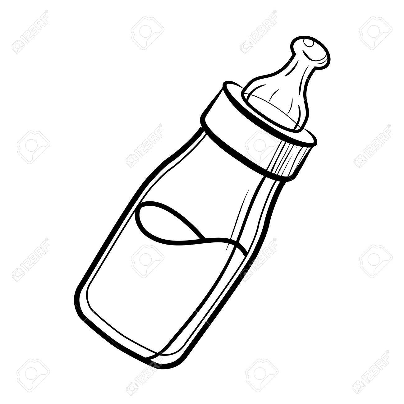 1300x1300 Sketch Baby Bottle Royalty Free Cliparts, Vectors, And Stock