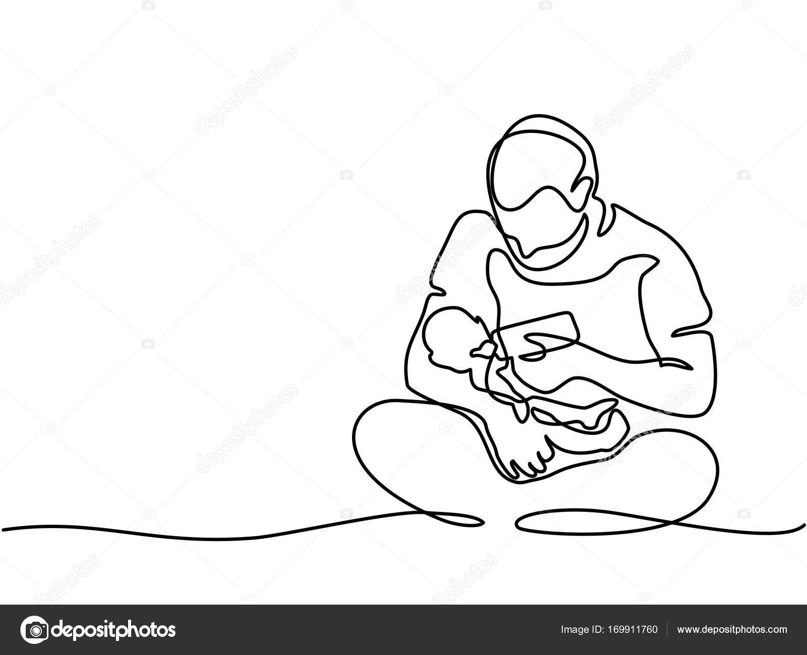 1600x1300 Young Father Feeding Baby From Bottle Stock Vector Valenty