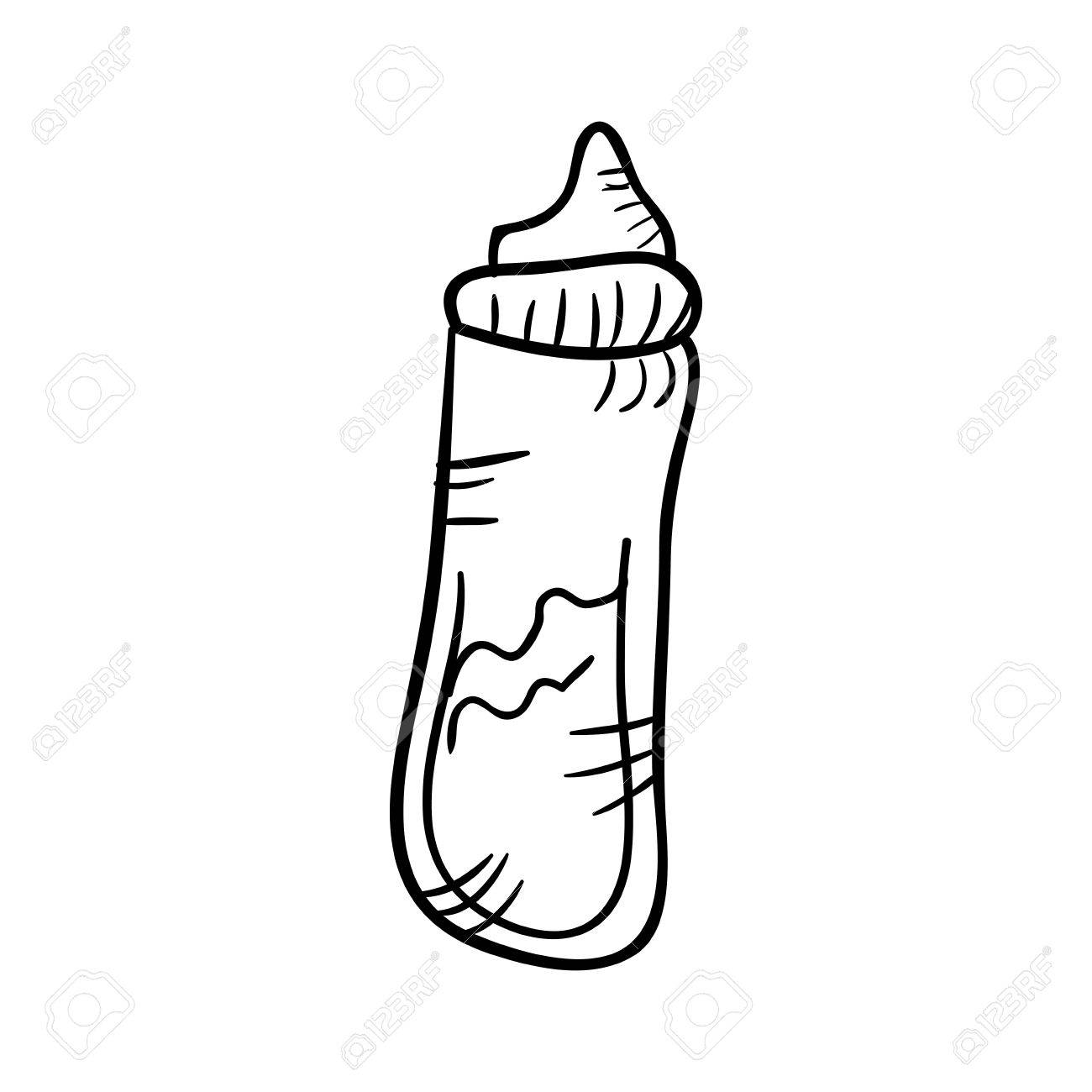 1300x1300 Baby Pacifier Bottle Feeding Element. Draw Design. Vector