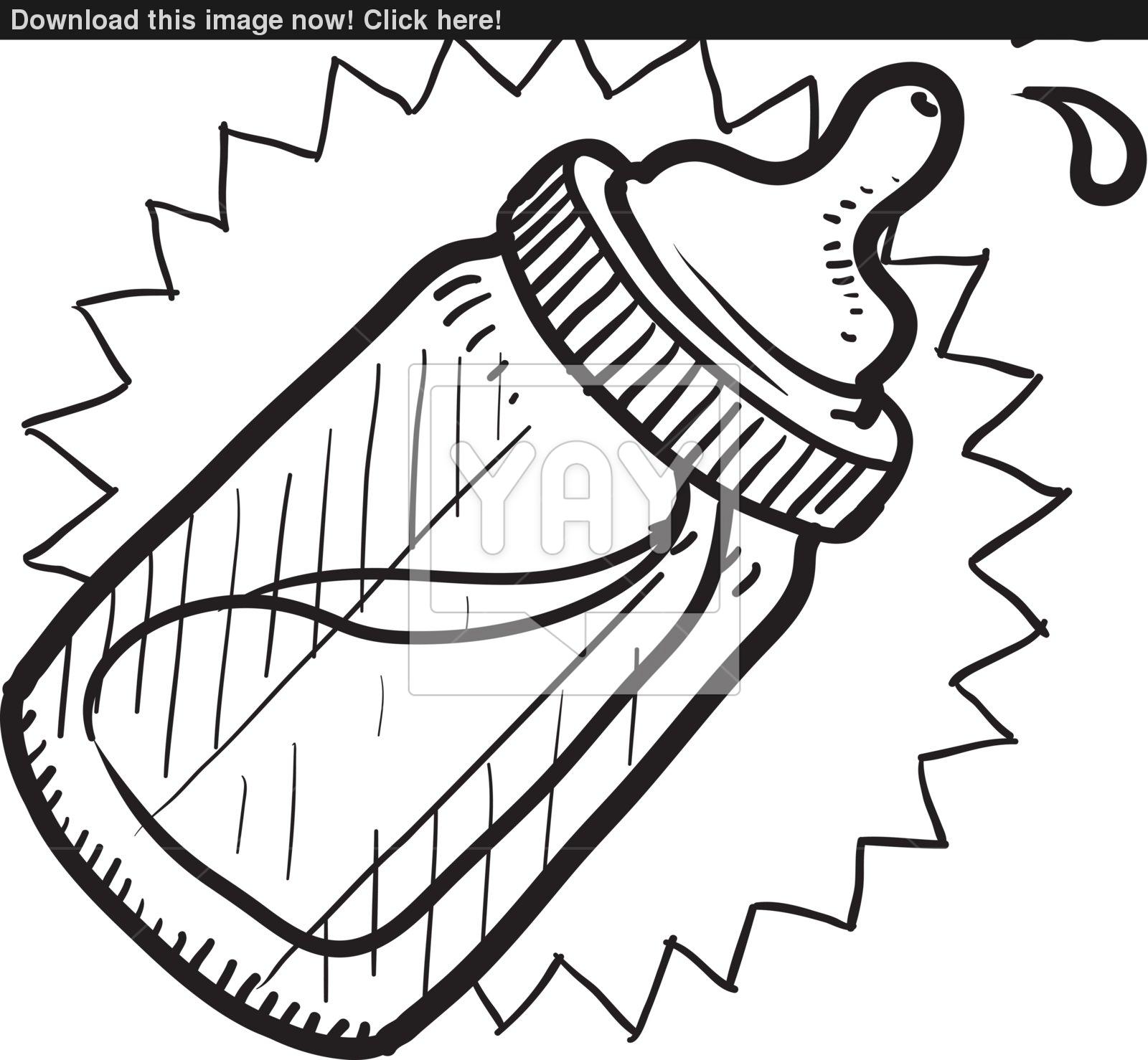 1600x1478 Baby Bottle Sketch Vector